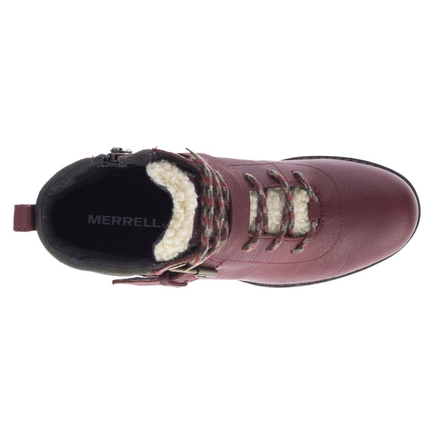 Bottes Merrell Shiloh II Lace Waterproof Bordeaux Femme | J.N.GMPW